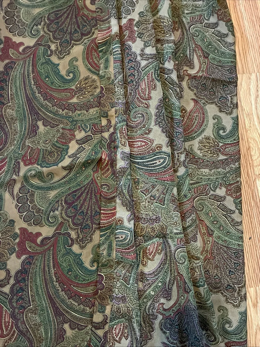 American Living Paisley Sheer Curtain Panel in Olive Green and Brown